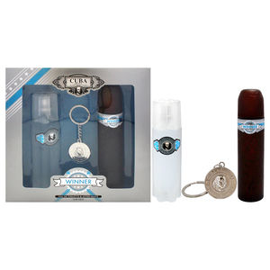 Cuba Winner by Cuba 3 Pc Gift Set 3.3oz EDT Spray, 3.3oz After Shave, Key Chain